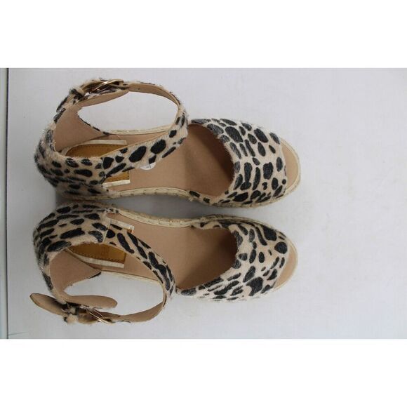 Bella Marie Leopard Espadrilles Size 8 Women's Peep Toe - Picture 10 of 11